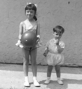 A rather embarrassing picture of my sister Anne and me Anne Brookes and Paul Brookes